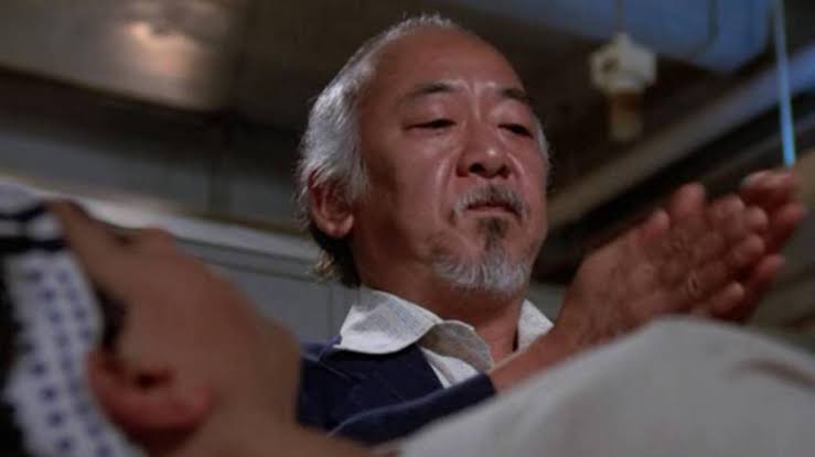 Mr. Miyagi in the Karate Kid fixing a knee with ancient Japanese massage